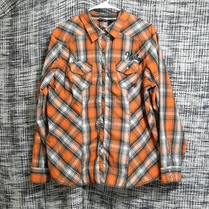 Harley Davidson Women's LS Plaid Embroidered Shirt